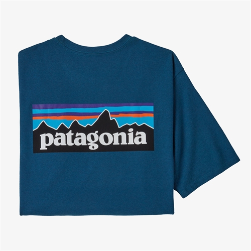 Patagonia Mens P-6 Logo Responsibili Tee - Wavy Blue